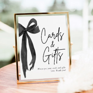 Moderne Coquette Black Bow Cards und Geschenke Zei Poster