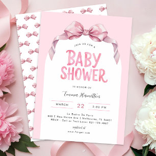 Moderne Coquette Bow Babydusche Einladung - Niedli
