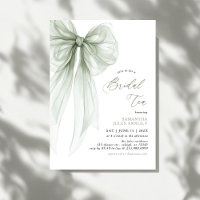 Moderne Coquette Sage Grün Schleife Braut-Tea