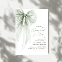 Moderne Coquette-Salbei-Grün-Band-Braut-Tea
