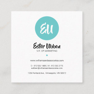 Moderne Coral & Blue Diamond Muster Business Card Quadratische Visitenkarte