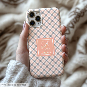 Moderne Coral Grey iPhone Hülle Klarer Namensakzen