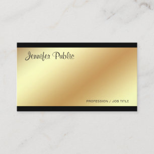 Moderne Corporate Elegant Black and Gold Schlicht Visitenkarte