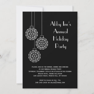 Moderne Corporate Holiday Party Black Einladung