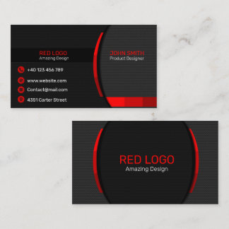 Moderne Corporate Red und Black Business Card Visitenkarte