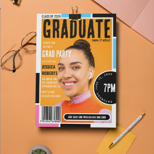 Moderne Cover-Foto-Magazin-Abschlussfeier Einladung