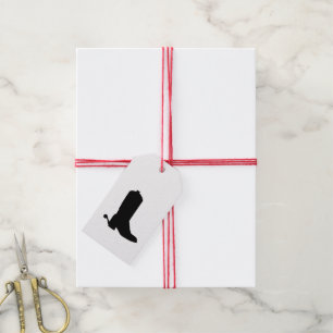 Moderne Cowboy Boot Spurs Silhouette Schwarz-weiß Geschenkanhänger