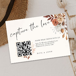 Moderne Cream Boho Capture the Liebe QR-Code Begleitkarte