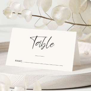 Moderne Cream Wedding Tischnummer Platzkarte