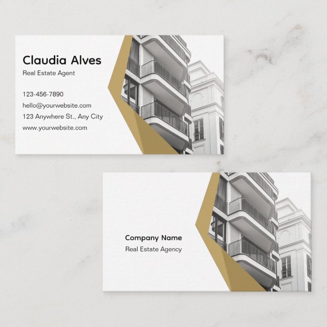 Moderne Creative Real Anwesen Agent Business Card Visitenkarte (Vorne/Hinten)