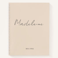 Moderne Creme Beige Kalligraphie Script Rezept