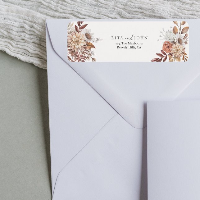 Moderne Creme Boho farbenfrohe Rücksendeadresse (Von Creator hochgeladen)