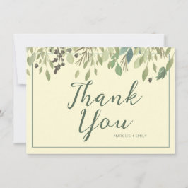 Moderne Creme & Eukalyptus Vielen Dank für Ihre Fl Dankeskarte