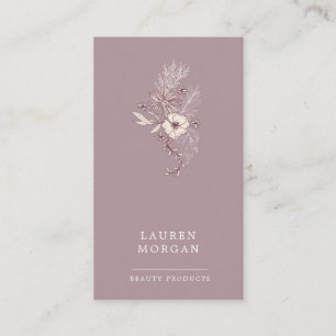 Moderne Creme Floral Business Card Visitenkarte