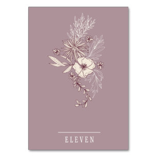 Moderne Creme Floral Wedding Table Card Tischnummer