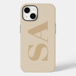 Moderne Creme natürliche anfängliche minimale zeit iPhone 14 Hülle
