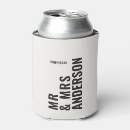 Moderne creme schwarz minimale kühn einfache Hochz Dosenkühler