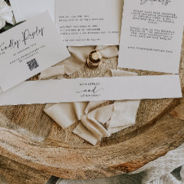 Moderne creme schwarz minimale zeitgenössische Hoc Einladungsbanderole