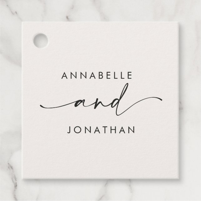 Moderne creme schwarz minimale zeitgenössische Hoc Geschenkanhänger (Vorderseite)