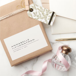 Moderne creme schwarz minimale zeitgenössische Hoc Rechteckiger Aufkleber