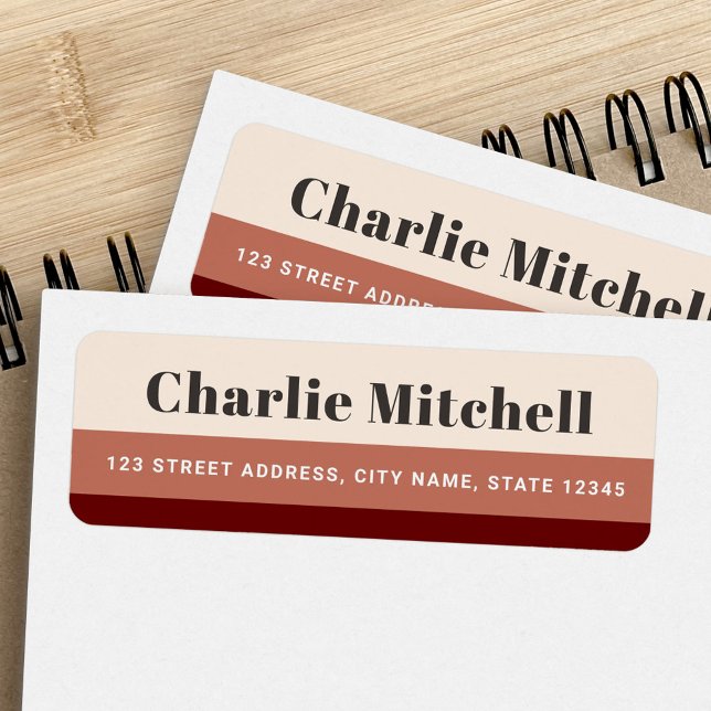 Moderne Creme Terracotta braune Retro Rücksendeadr (Von Creator hochgeladen)