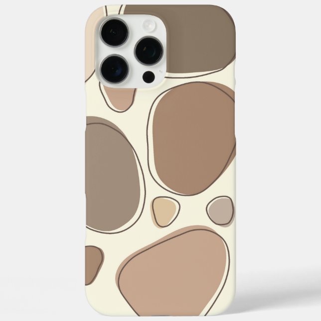 Moderne Creme und braune Abstrakte Steine Case-Mate iPhone Hülle (Rückseite)