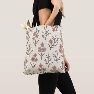 Moderne Creme- und Staubrose-Blumentasche