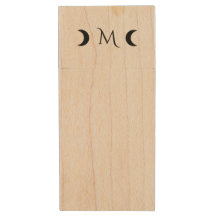 Moderne Crescent Moons Black Monogram