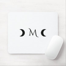Moderne Crescent Moons weiß und schwarz Monogramm