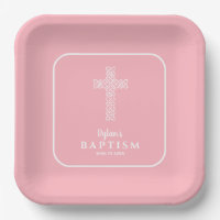 Moderne Cross Pink Taufe Christening
