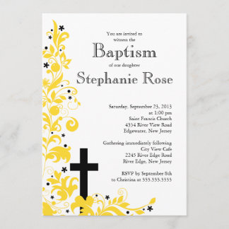 Moderne Cross-Yello Blume Bridal Dusche Einladung