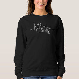 Moderne Crow & heart rate graph, minimalistisch, e Sweatshirt