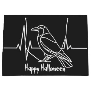 Moderne Crow & heart rate, minimalistisch, Hallowe Große Geschenktüte