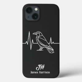 Moderne Crow & heart rate, Minimalistisch, Monogra Case-Mate iPhone Hülle