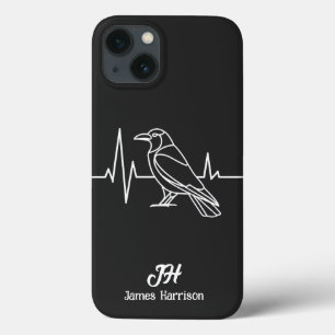 Moderne Crow & heart rate, Minimalistisch, Monogra Case-Mate iPhone Hülle
