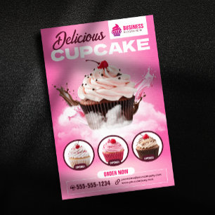 Moderne Cupcake-Bäckerei-Konditorei-Dessert-Torte Flyer