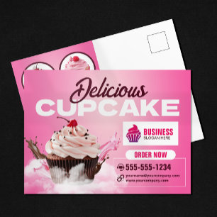 Moderne Cupcake-Bäckerei-Konditorei-Dessert-Torte Postkarte