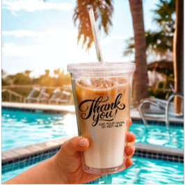 Moderne Custom Danke Text Black & White Classic Acryltrinkbecher