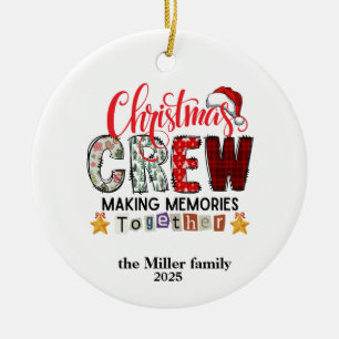 Moderne Custom Family Farben frohe Weihnachten Nie Keramik Ornament