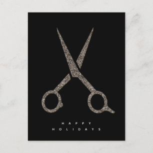 moderne CUSTOM Glitzer-Schere Friseur Postkarte