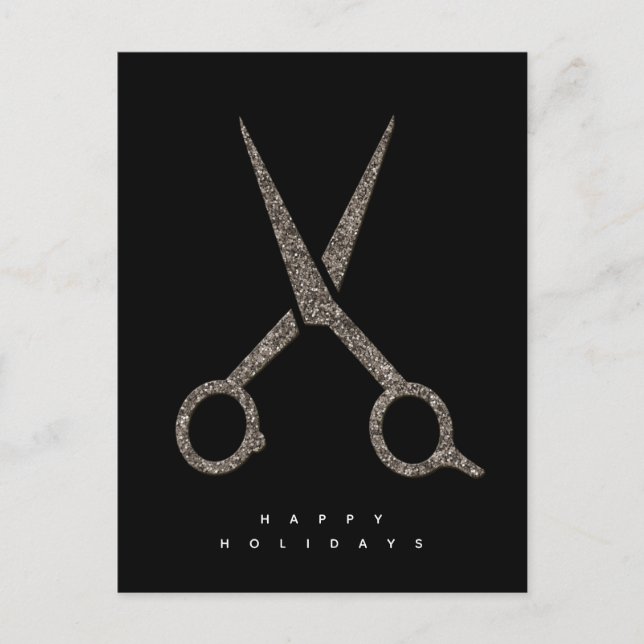 moderne CUSTOM Glitzer-Schere Friseur Postkarte (Vorderseite)