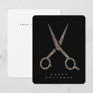 moderne CUSTOM Glitzer-Schere Friseurkarte Einladung