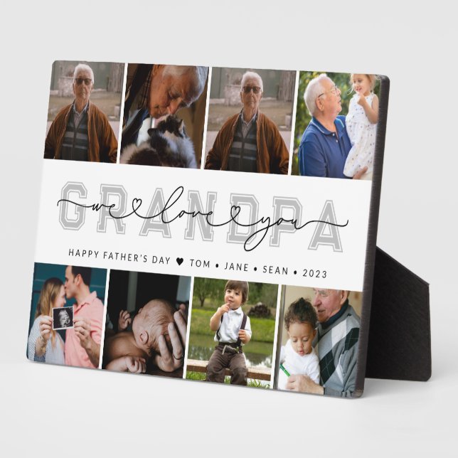 Moderne Custom GRANDPA Vatertag FotoCollage Fotoplatte (Seite)