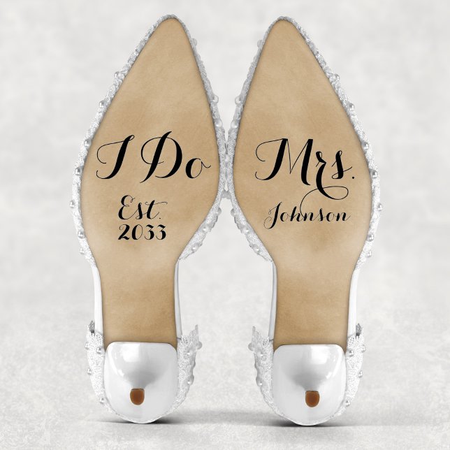 Moderne Custom Mrs. I Do Bride Wedding Shoes Decal Aufkleber (Modern Custom Mrs I Do Bride Wedding Shoes Decal
)