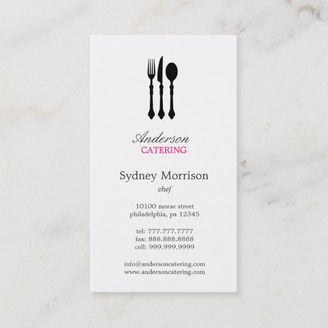 Moderne Cutlery Business Card Visitenkarte (Vorderseite)