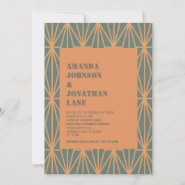 Moderne Cutty Sark & Raw Sienna Muster Hochzeit Einladung