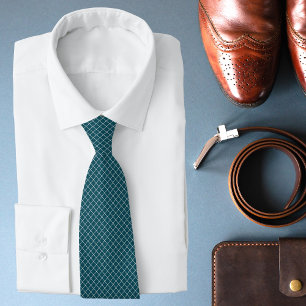 Moderne Cyan-Diamant-Muster-Halstuch Krawatte
