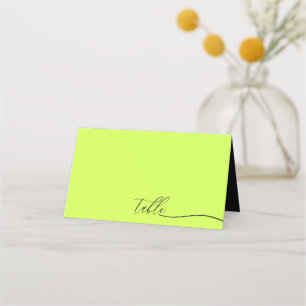 Moderne Cyber Lime Jet Black Klare Sitzgelegenheit Platzkarte