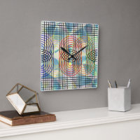 Moderne Cyberpunk-Geometrie-Op-Art-Wanduhr