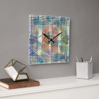 Moderne Cyberpunk-Geometrie-Op-Art-Wanduhr Quadratische Wanduhr